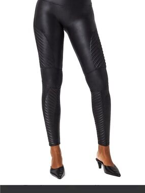 bagatelle Black Faux Leather Moto Leggings